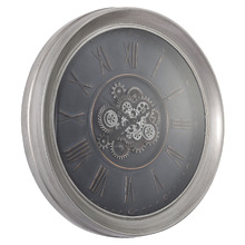 100cm Silver Provincial Metal Wall Clock